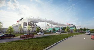 CPKC Stadium is slated to open in 2024 for the KC Current, the professional women’s soccer team in Kansas City, Mo. (Rendering Courtesy of CPKC)