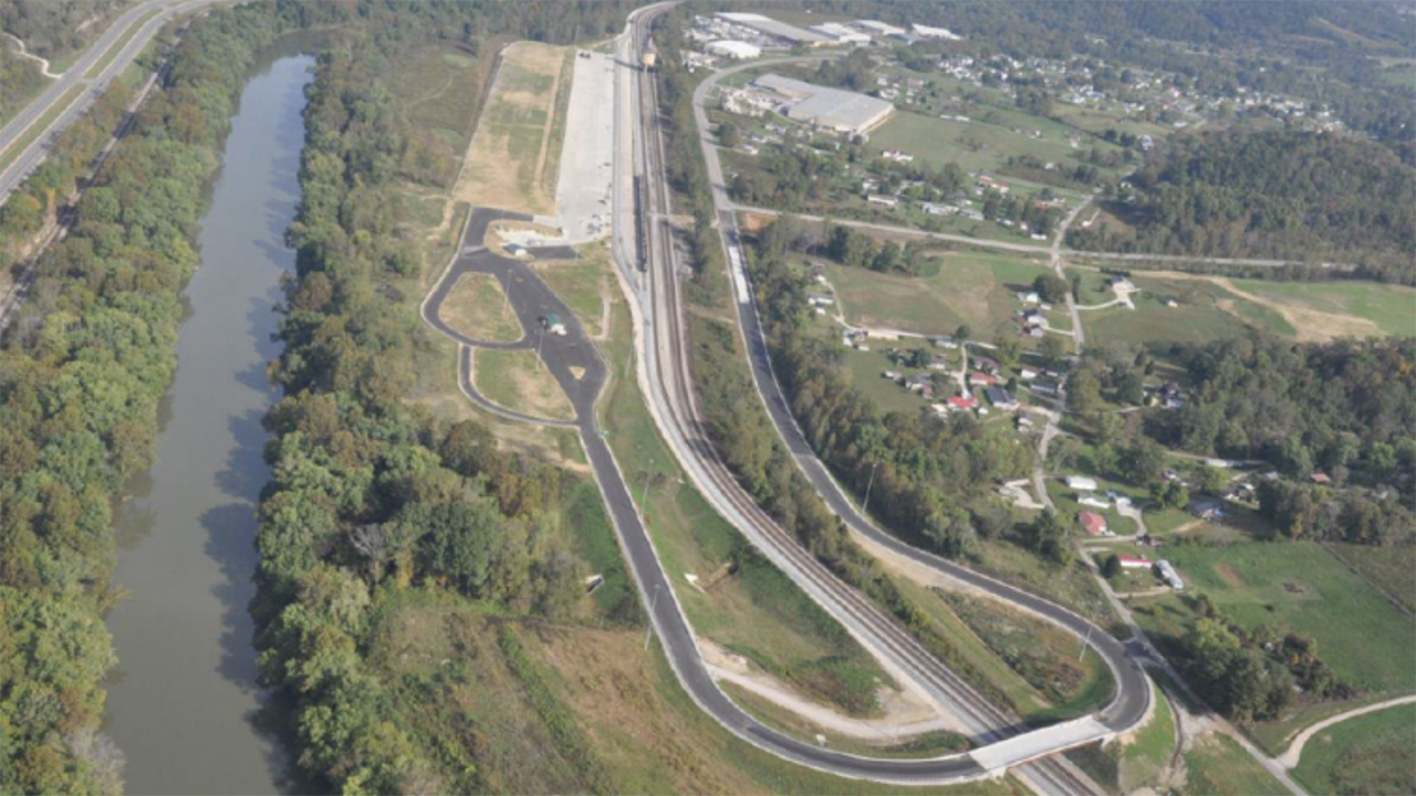 Pictured: Central Appalachia Inland Port at Prichard (CAIPP) in Wayne County, W.Va. (R.J. Corman Photograph)