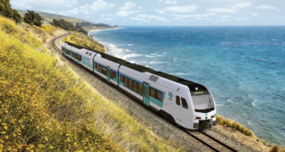 The state of California and Stadler have signed a contract for four hydrogen-powered trainsets, “marking a significant step towards a sustainable, emissions-free future for the Golden State,” Stadler reported in an Oct. 12 LinkedIn post. (Rendering Courtesy of Stadler)