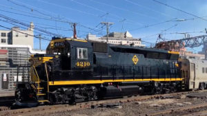NJ Transit's Erie Heritage locomotive debuted Nov. 8 at Hoboken Terminal.