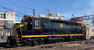 NJ Transit's Erie Heritage locomotive debuted Nov. 8 at Hoboken Terminal.
