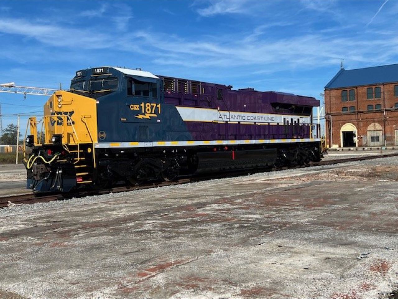 CSX No. 1871 is the seventh in a series of heritage locomotives to roll out of the Class I railroad's Waycross, Ga. paint shop. (CSX photo, via LinkedIn)