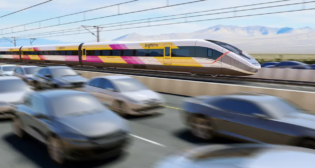 “Connecting Las Vegas and Southern California will provide wide-spread public benefits to both states, creating thousands of jobs and jumpstarting a new level of economic competitiveness for the region,” Brightline Founder and Chairman Wes Edens said. “We appreciate the confidence placed in us by DOT and are ready to get to work.” (Rendering Courtesy of Brightline West)