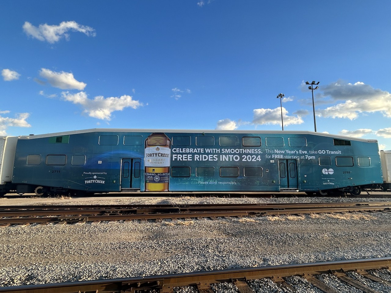 Forty Creek® Canadian Whisky and Metrolinx will provide free rides on GO Transit and UP Express on New Year's Eve. (CNW Group/Campari Group Canada)