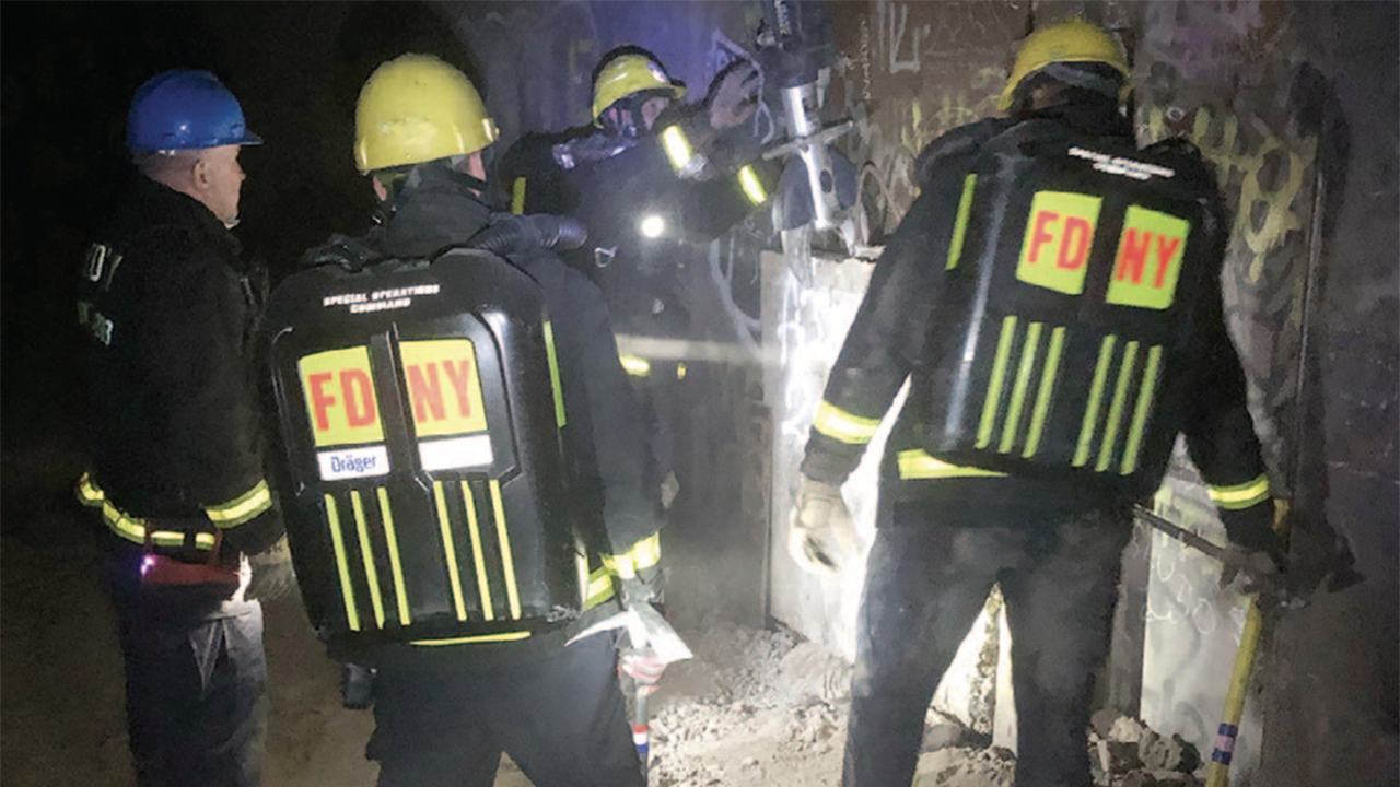 First responders training in an East New York subway tunnel. (Caption and Photograph Courtesy of ARH)