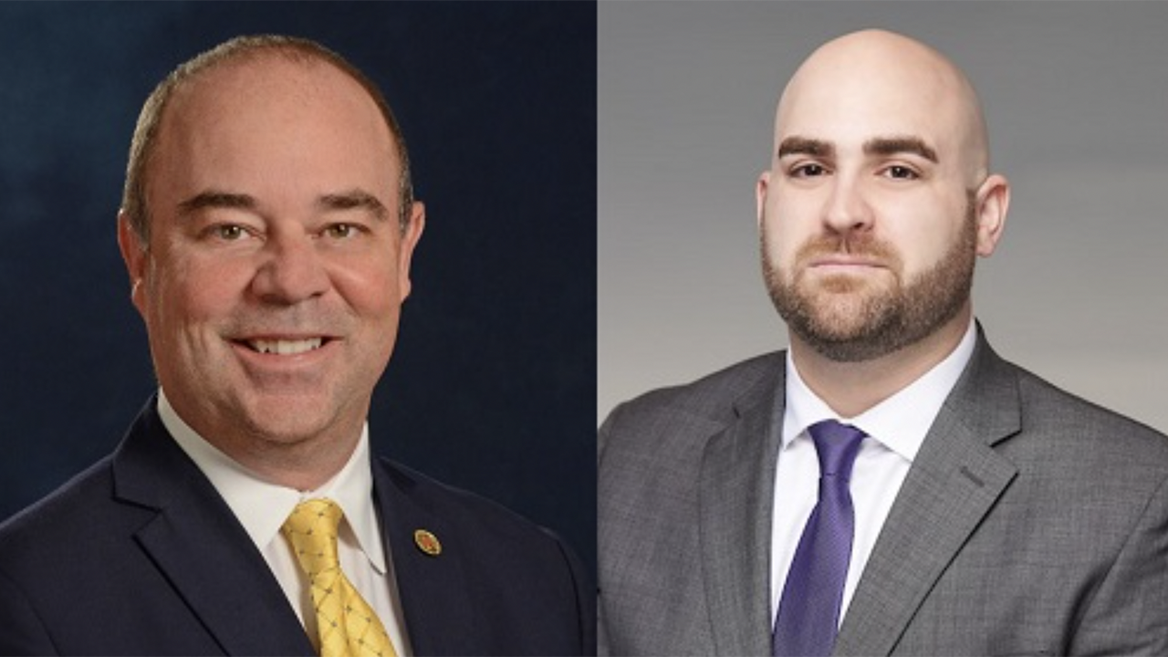 Craig Thompson, AASHTO President (2023-24) and Wisconsin DOT Secretary (left), and Garrett Eucalitto, AASHTO Vice President (2023-24) and Connecticut DOT Commissioner.