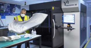 Additive manufacturing, also known as 3D printing, enables faster delivery and reduced costs. Since 2016, Alstom’s 3D-printed parts offering has been growing, with now almost 40,000 parts printed per year. (Caption and Photograph Courtesy of Alstom)