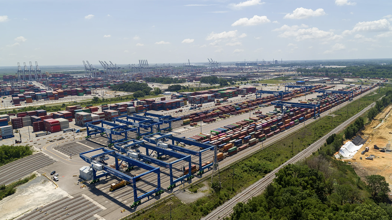The Port of Savannah set a February record of nearly 47,000 containers moved by rail, according to GPA. (GPA Photograph)