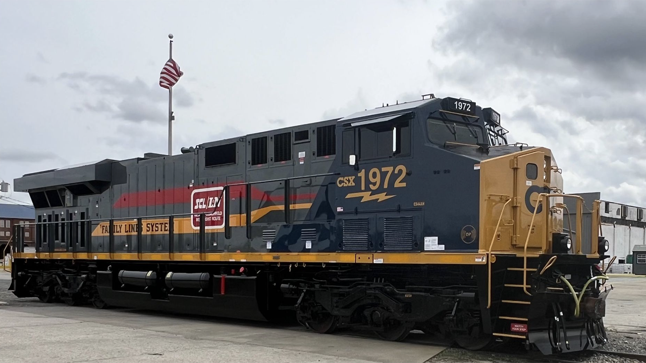 The Family Lines System heritage paint scheme was designed and applied at the CSX Locomotive Shop in Waycross, Ga. (Photograph Courtesy of CSX President and CEO Joe Hinrichs, via LinkedIn)