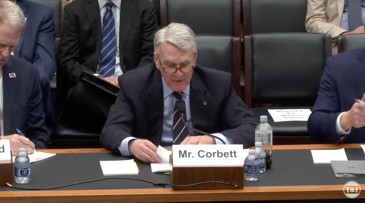 NJ Transit President and CEO Kevin Corbett (on behalf of the Northeast Corridor Commission) testifies before the Subcommittee on Railroads, Pipelines, and Hazardous Materials. on April 17. (Screenshot Courtesy of the T&I House Committee)