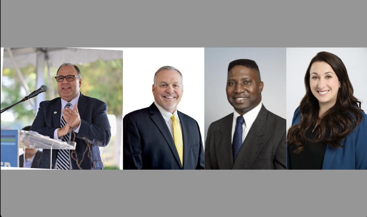 From Left to Right: Mario Orso, CEO, SANDAG; John Jerome, Vice President, LJA Rail; Del Walker, Denver Office Leader, HNTB; and Michelle Buonacuore, Construction Services Manager, HNTB. (Images Courtesy of LinkedIn, LJA and HNTB)