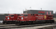 CPKC on April 4 reported on LinkedIn that 10 AC4400 locomotives near Golden, B.C. “are powered partly by plants, marking a significant step toward sustainability.” (CPKC Photograph)