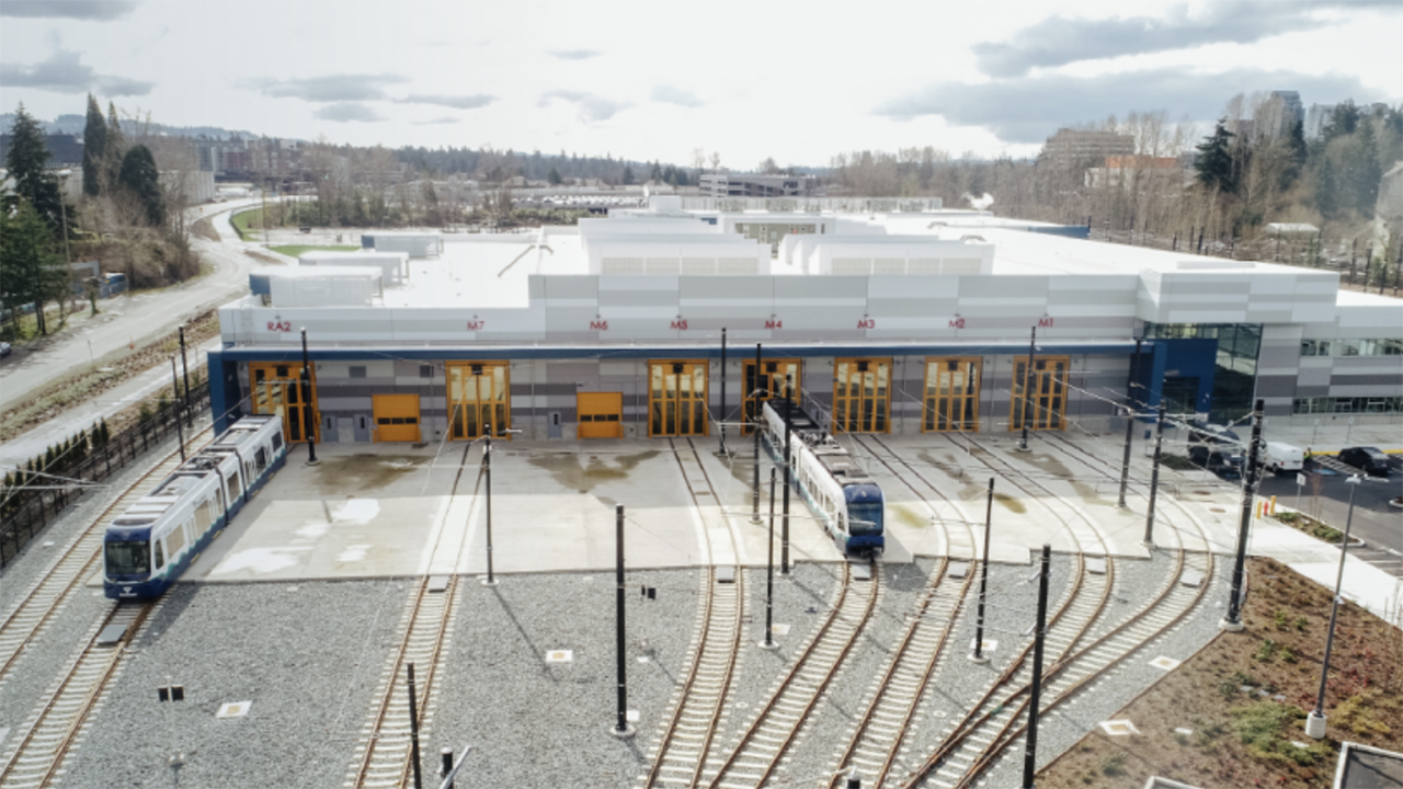 The Operations and Maintenance Facility (East) is a LEED Gold certified facility. (Caption and Photograph Courtesy of Sound Transit)