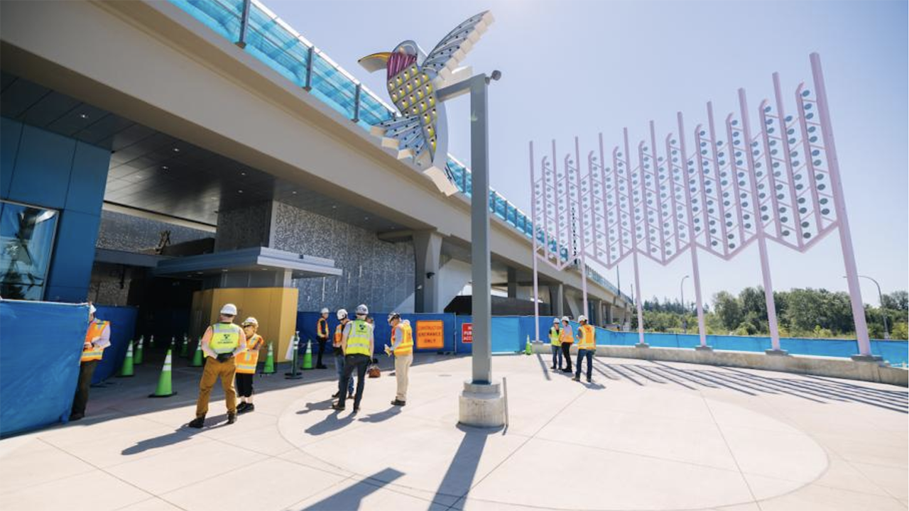 The 8.5-mile Link 1 Line light rail extension from Northgate into Lynnwood will open Aug. 30, 2024, adding four new stations. (Sound Transit Photograph)