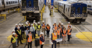 New York Metropolitan Transportation Authority officials on May 10 celebrated the completion of the Harmon Yard “mega-project.” (Photo Credit: Emily Moser / Metro-North Railroad)
